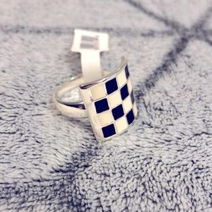 NWT Checkerboard Silver Ring